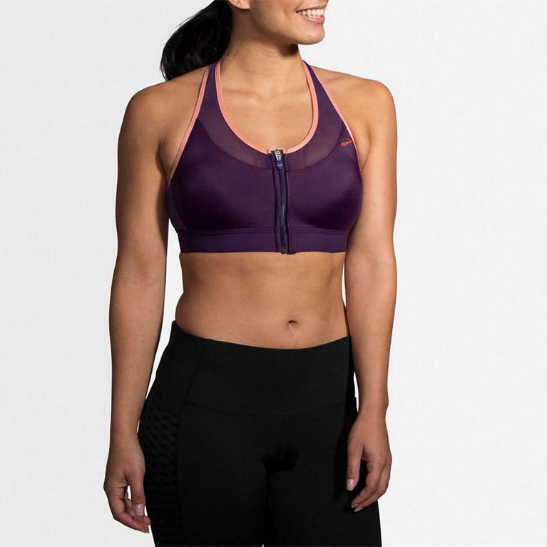 Brooks Fastforward Zip Australia - Women's Running Bra - Purple (285970-KWH)